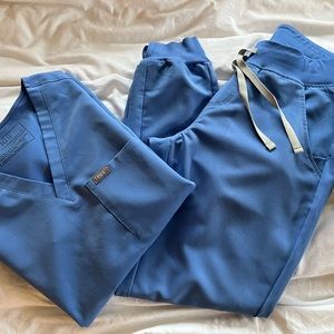 Cecil blue Fig scrub set